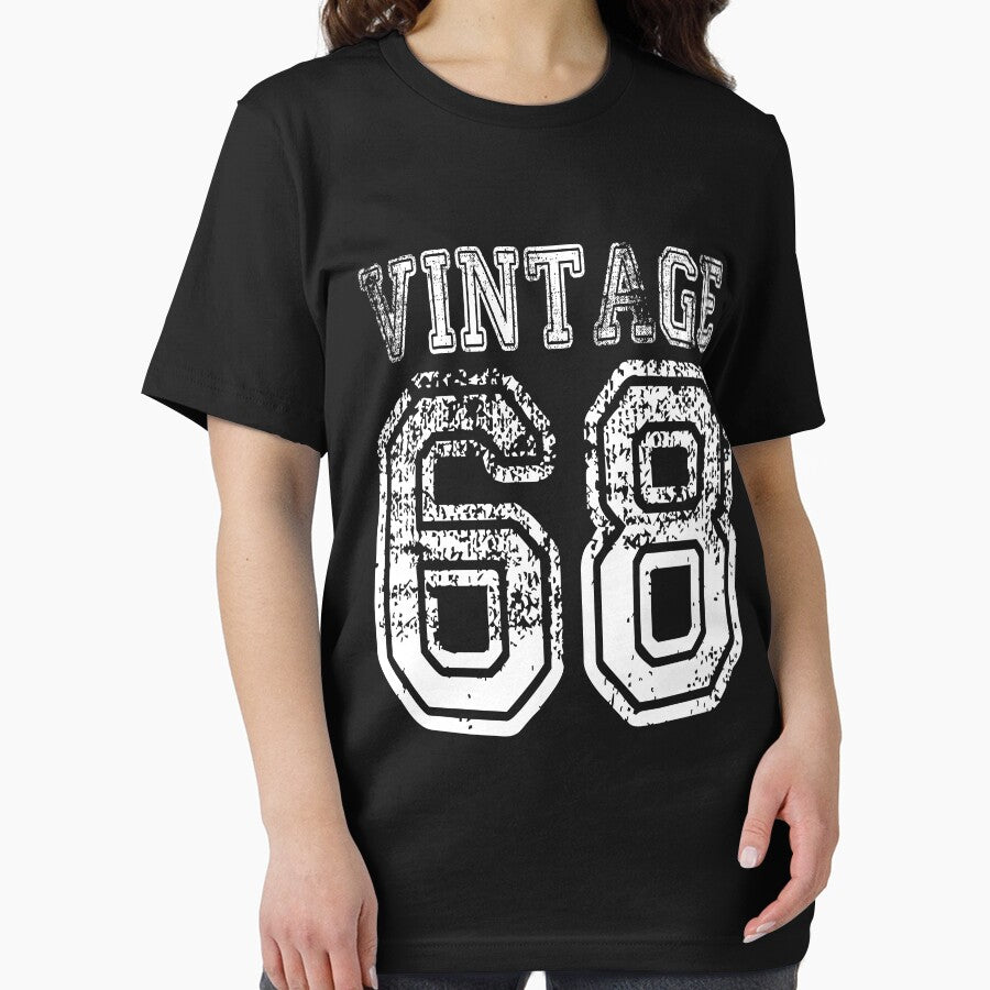 Vintage 68 2068 1968 T-shirt Birthday Gift Age Year Old Boy Girl Cute Funny Man Woman Jersey Style by... (Image 2)