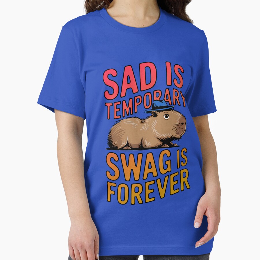 Sad Is Temporary Swag Is Forever - Funny Capybara Design by Stylish Grapefruit Familia T-Shirts, Hoodie, Sweatshirt (Image 2)
