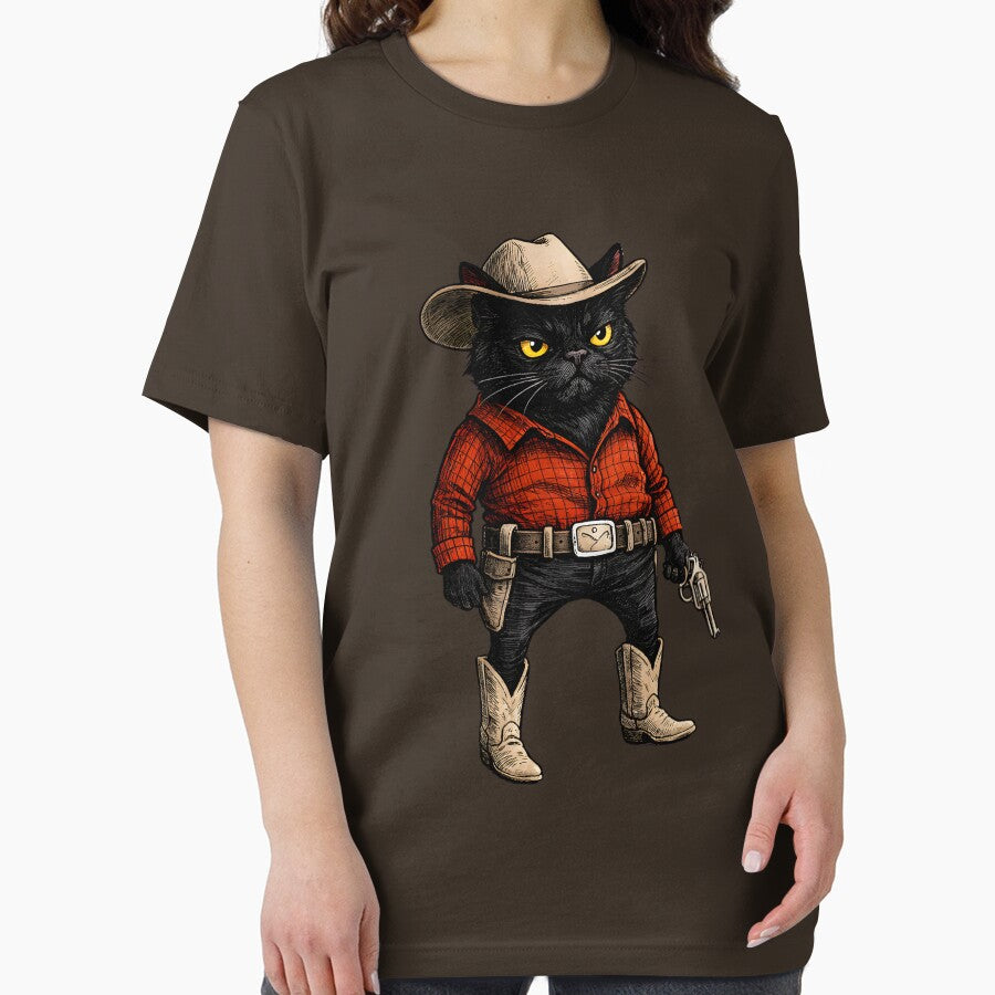 Funny Cowboy Cat Western Outfit – Vintage Angry Cat Meme by Dimalol T-Shirts, Hoodie, Sweatshirt | BlankRebels.com (Image 2)