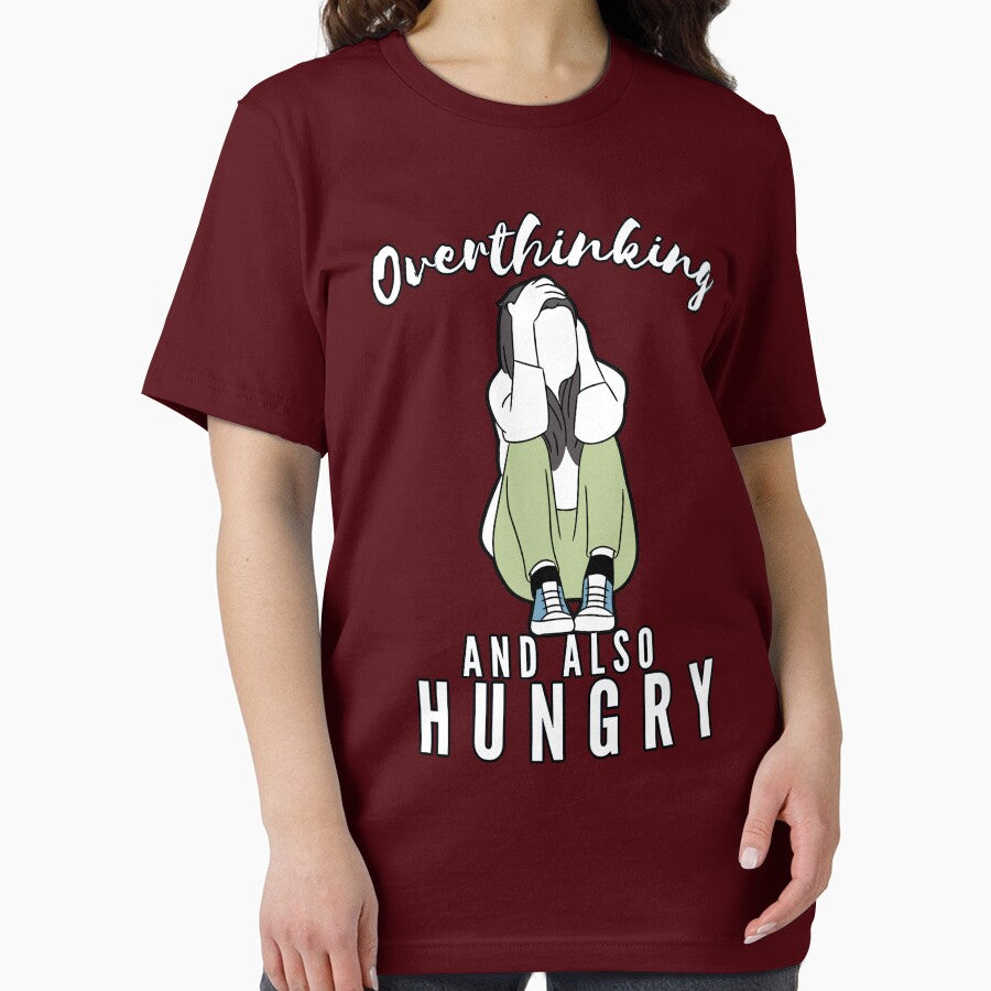 Funny Busy Overthinking and also Hungry- White text- lady Version by EvaWolf T-Shirts, Hoodie, Sweatshirt (Image 2)