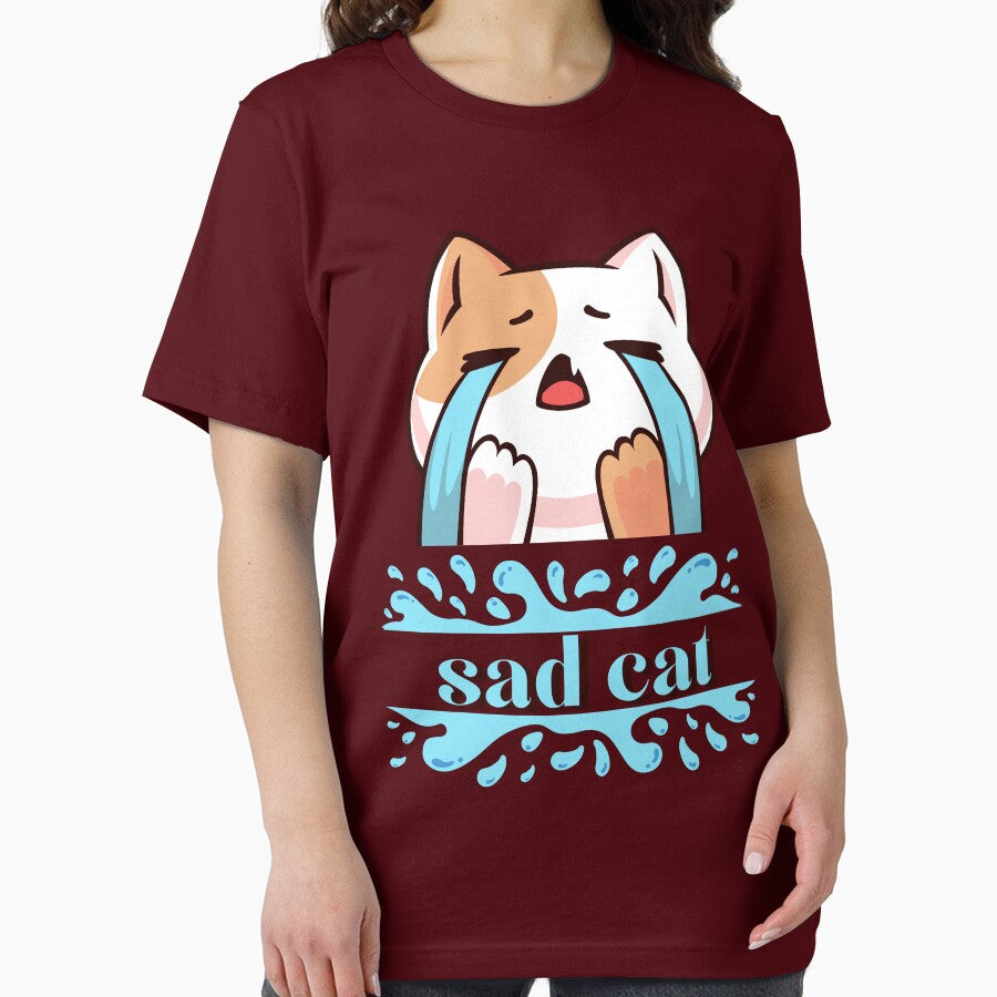 sad cat in grunge t-shirt classic by chaousari98 ⭐️⭐️⭐️⭐️⭐️ Hoodie, Sweatshirt | BlankRebels.com (Image 2)