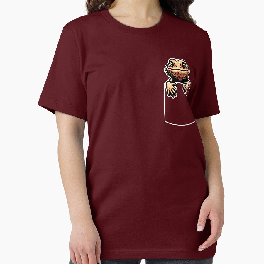 Bearded Dragon Pogona Shirt Pocket Reptile Lizard Pet Lover Youth Dark Background by lunaticbear Hoodie, Sweatshirt (Image 2)