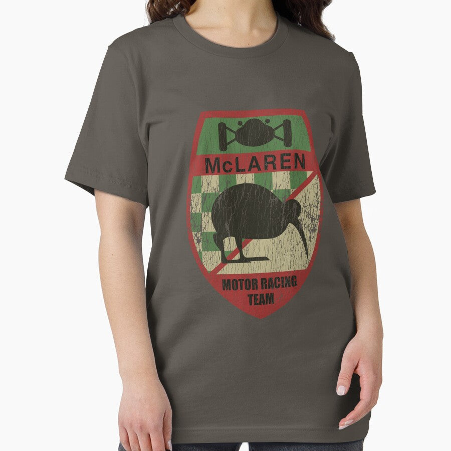 Bruce McLaren Motor Racing Team first logo - 1963 - aged, worn print by retropetrol T-Shirts, Hoodie, Sweatshirt (Image 2)