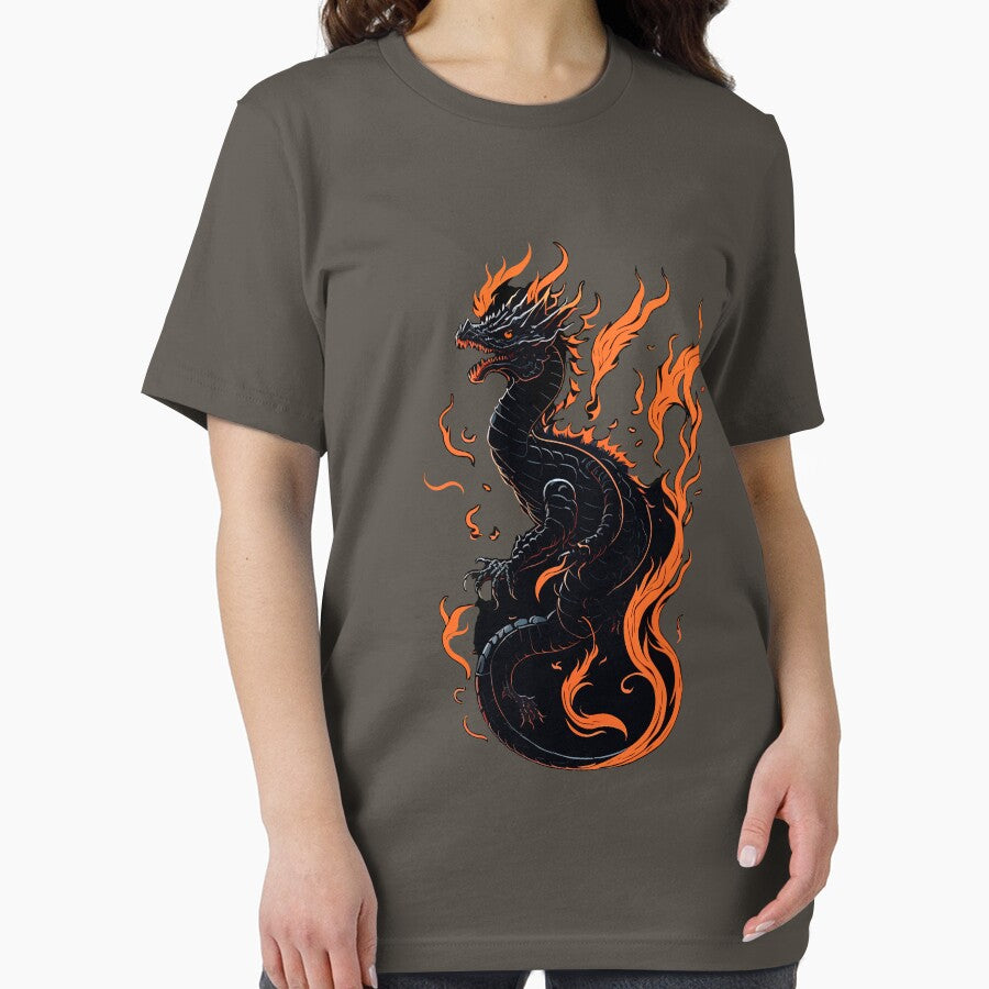 Flaming Black Fire Dragon by Itaya Art T-Shirts, Hoodie, Sweatshirt | BlankRebels.com (Image 2)