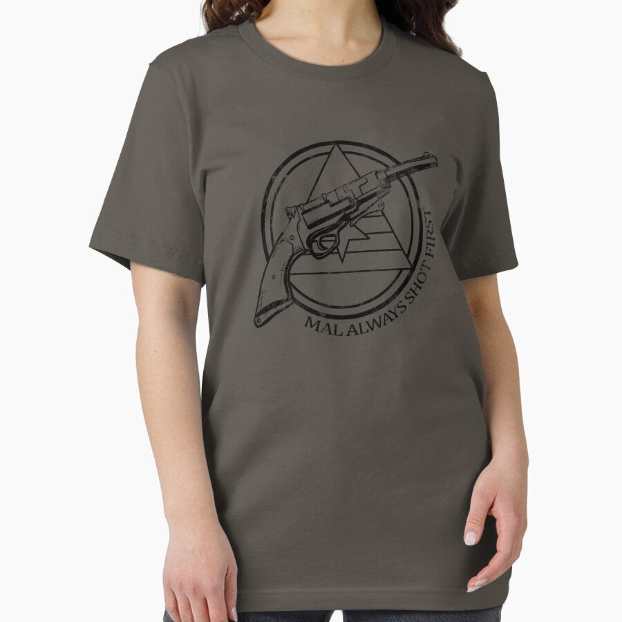 Mal always shot first line version by Karen Hallion Illustration T-Shirts, Hoodie, Sweatshirt | BlankRebels.com (Image 2)