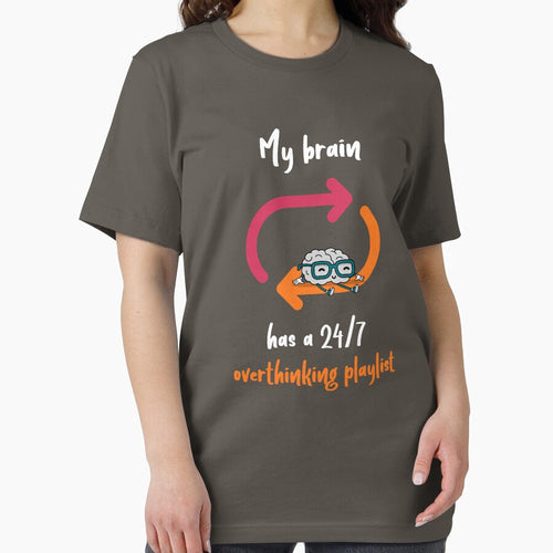 'My Brain Has a 24/7 Overthinking Playlist Funny Overthinker by HeavenlyHuesStudio T-Shirts, Hoodie, Sweatshirt (Image 2)