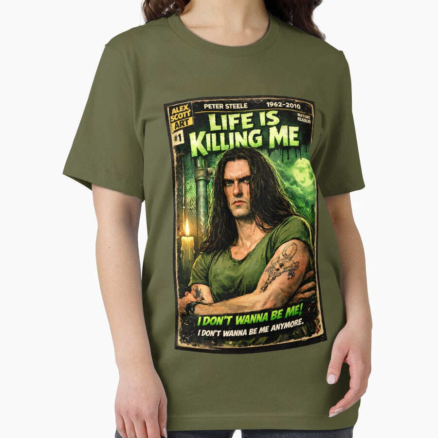 PETER STEELE LIFE IS KILLING ME COMIC COVER TYPE O NEG by Campbell0395 T-Shirts, Hoodie, Sweatshirt (Image 2)
