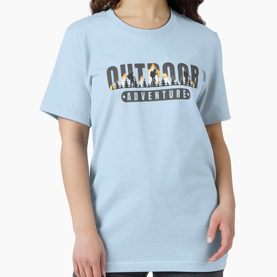 Outdoor Adventure lettering with mountains and hikers by velisani T-Shirts, Hoodie, Sweatshirt | BlankRebels.com (Image 2)