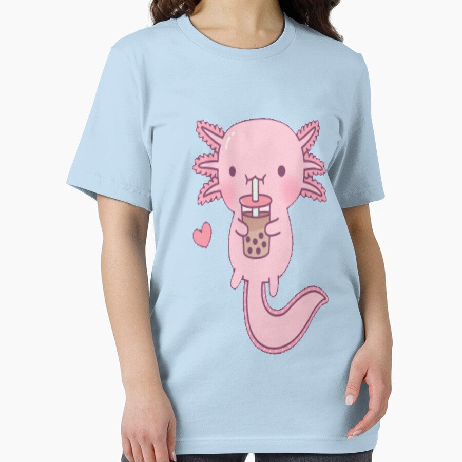 Cute Axolotl Loves Boba Tea by starshop ⭐⭐⭐⭐⭐ T-Shirts, Hoodie, Sweatshirt | BlankRebels.com (Image 2)