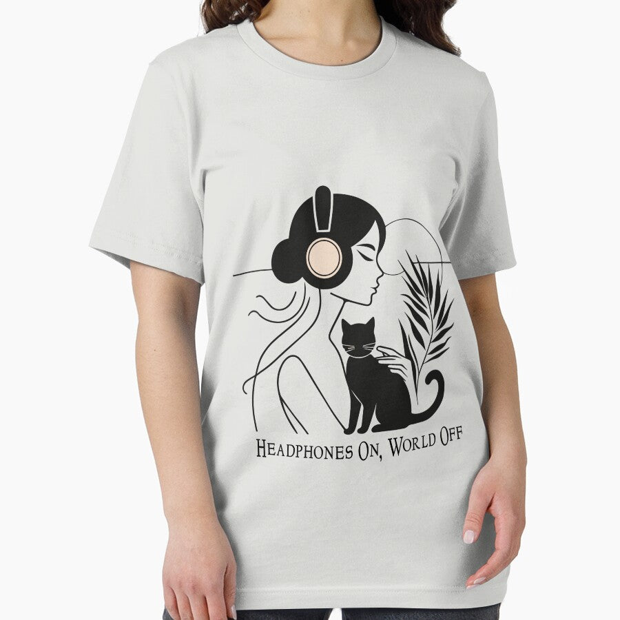 Headphones On, World Off – Music-Loving Cat mom, cat lover Shirt by denissmartin2020 .