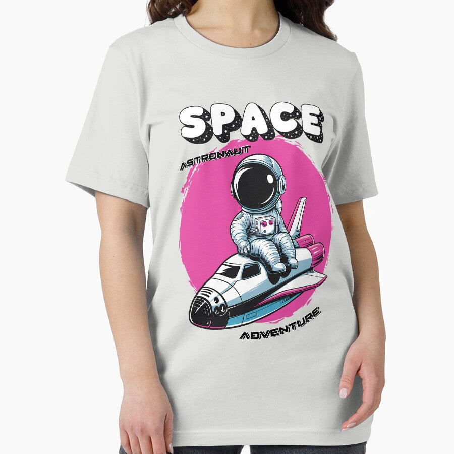 Space Astronaut Adventure – Cute Astronaut Riding Space Shuttle by UmazDesigns T-Shirts, Hoodie, Sweatshirt (Image 2)