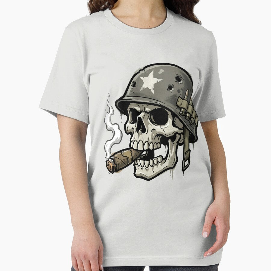 War Skull Smoking a Cigar by Skulls & Calaveras T-Shirts, Hoodie, Sweatshirt | BlankRebels.com (Image 2)