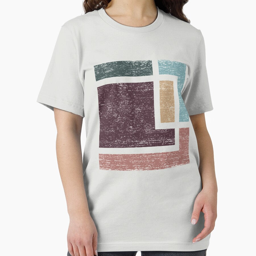 Abstract Geometry with Earth Tones Distressed Design by Denis Marsili T-Shirts, Hoodie, Sweatshirt (Image 2)