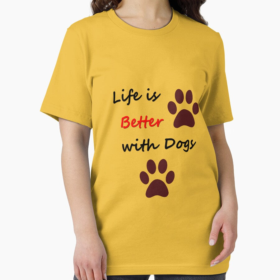 Dog LoverLife is Better with Dogs Funny Letter Print Short Sleeve Top Blouse by pheno menal T-Shirts, Hoodie,... (Image 2)