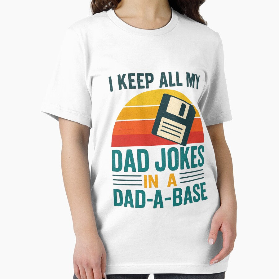 I Keep All My Dad Jokes in a Dad-A-Base – Funny Retro Dad Joke Pun by flagylART