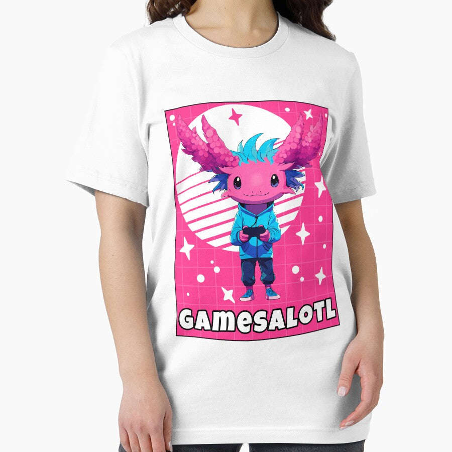 Gamesalotl Cute Kawaii Axolotl Gamer by Washingtonsou T-Shirts, Hoodie, Sweatshirt | BlankRebels.com (Image 2)