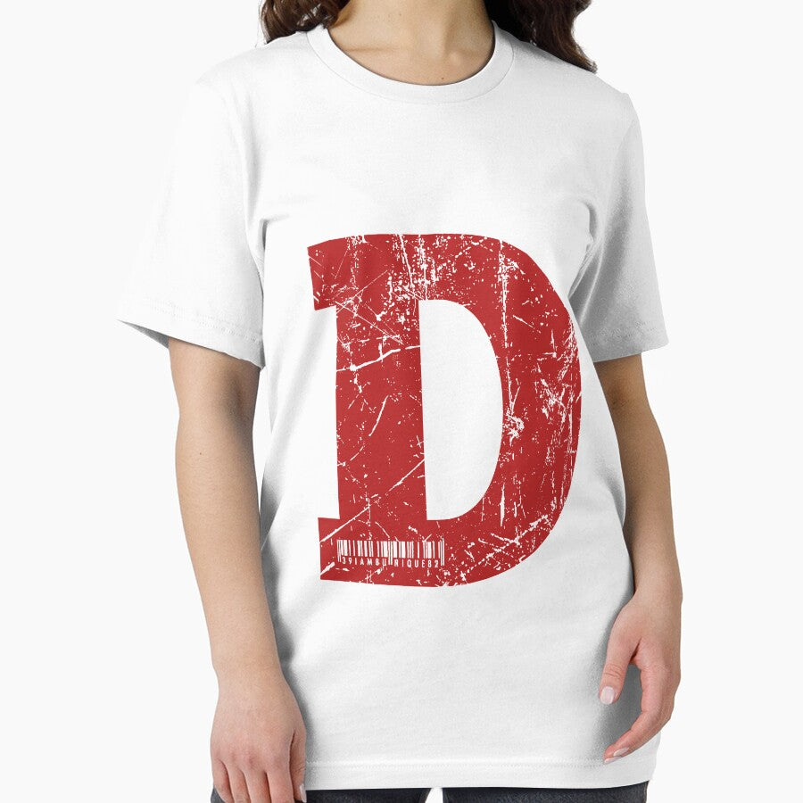 Red Grunge Monogram Letter "D" I Am Unique by SunnyStreet T-Shirts, Hoodie, Sweatshirt | BlankRebels.com (Image 2)