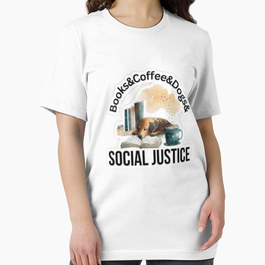 "Books, Coffee, Dogs, and Social Justice" - A Perfect Blend for Conscious Living by Trendy Design T-Shirts,... (Image 2)