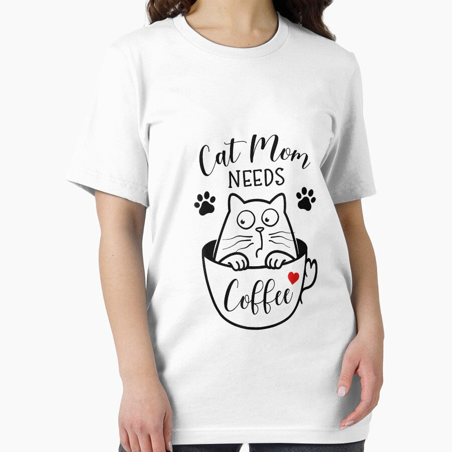 Cat Mom Needs Coffee, Kitten Cat Shirt For Women T-Shirt by tinhpham Hoodie, Sweatshirt | BlankRebels.com (Image 2)