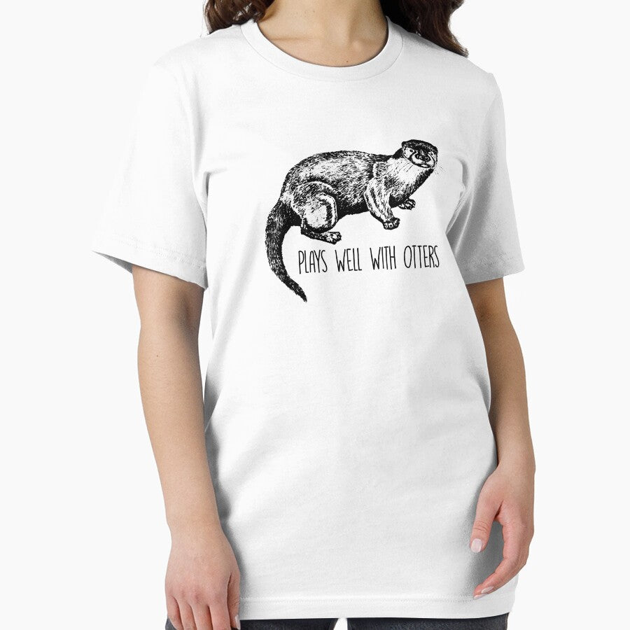 Plays Well With Otters Funny Otter Animal Lover by TopDawgDesigns T-Shirts, Hoodie, Sweatshirt | BlankRebels.com (Image 2)