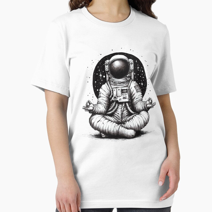 Achieve inner peace with this print of an astronaut meditating in the Lotus position by H Jonas T-Shirts,... (Image 2)