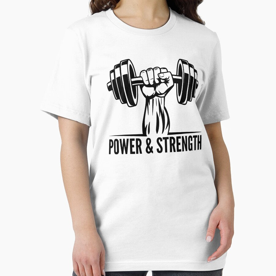 Power & Strength - fitness and Gym motivational quote by GraphicDream T-Shirts, Hoodie, Sweatshirt (Image 2)