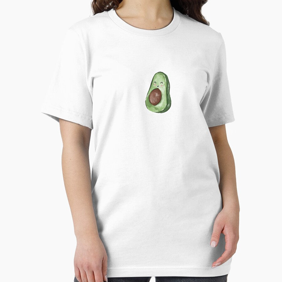 Adorable Kawaii Avocado - Cute Watercolour Food Art by KayleighStudio