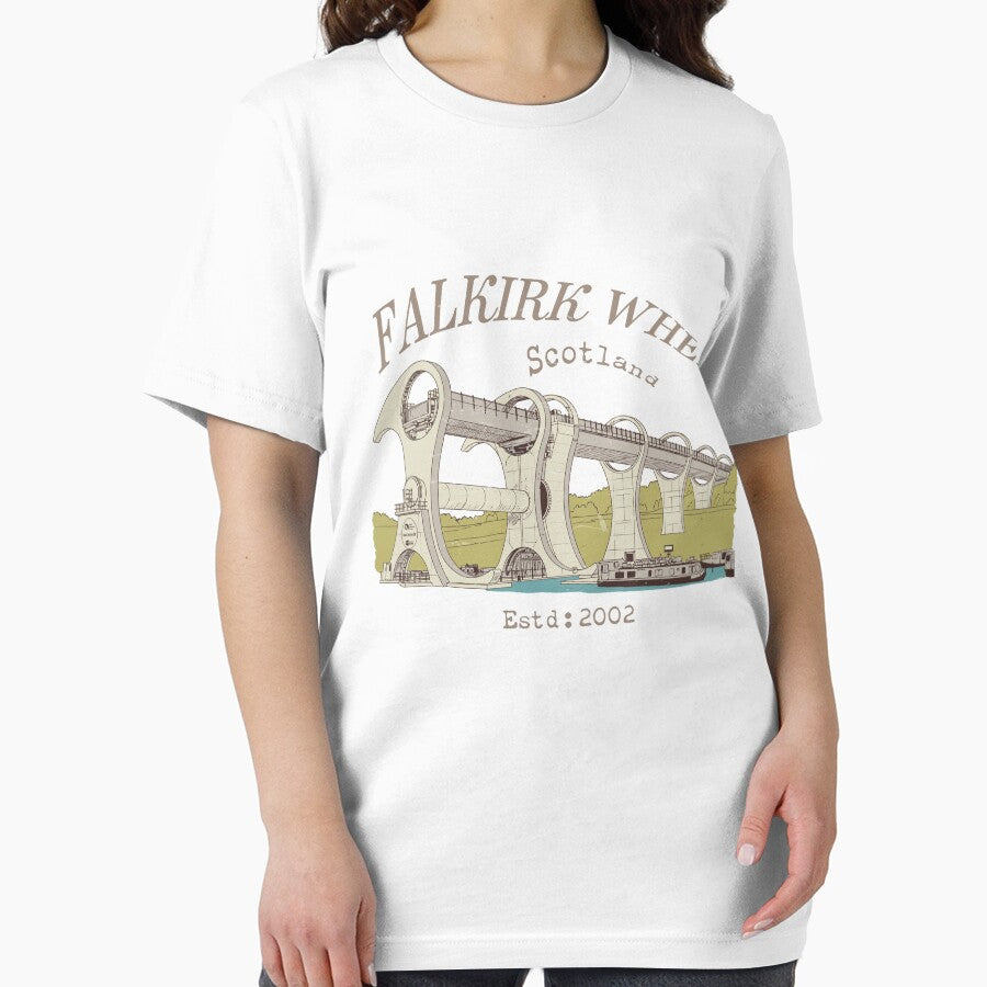 Falkirk Wheel Scotland – Iconic Scottish Landmark Retro Travel Illustration by MarcelPawlak