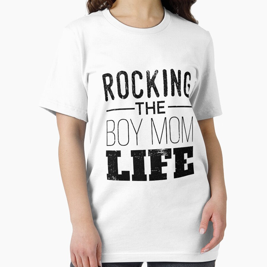 Rocking the Boy Mom Life - Distressed Designs for Mothers of Boys by Theodore Cory T-Shirts, Hoodie, Sweatshirt (Image 2)