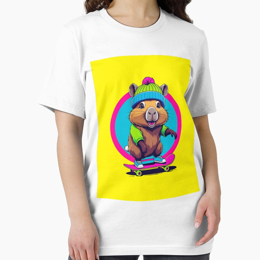 Yellow Vibes Skater Capybara by Snappy Splash T-Shirts, Hoodie, Sweatshirt | BlankRebels.com (Image 2)