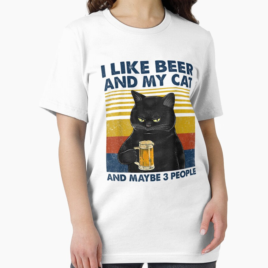 I Like Beer My Cat And Maybe 3 People Funny Cat Lovers gift by KatheChelsea T-Shirts, Hoodie, Sweatshirt (Image 2)