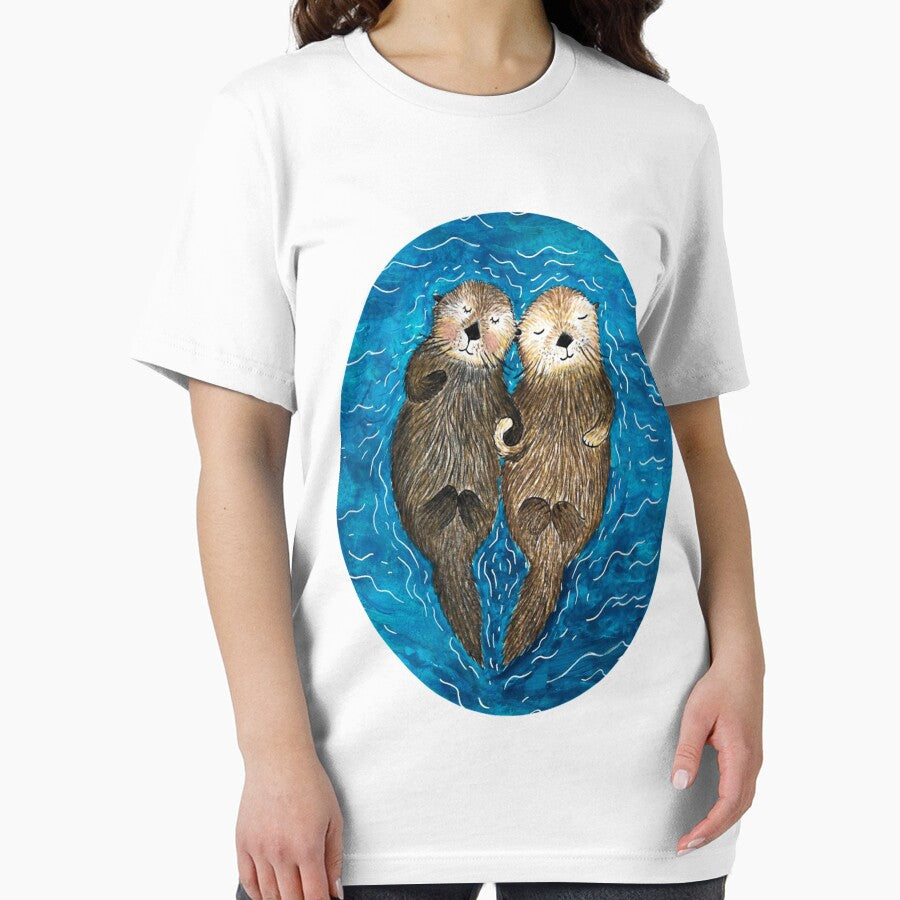 Sea Otters Holding Hands by VickieuBuque T-Shirts, Hoodie, Sweatshirt | BlankRebels.com (Image 2)