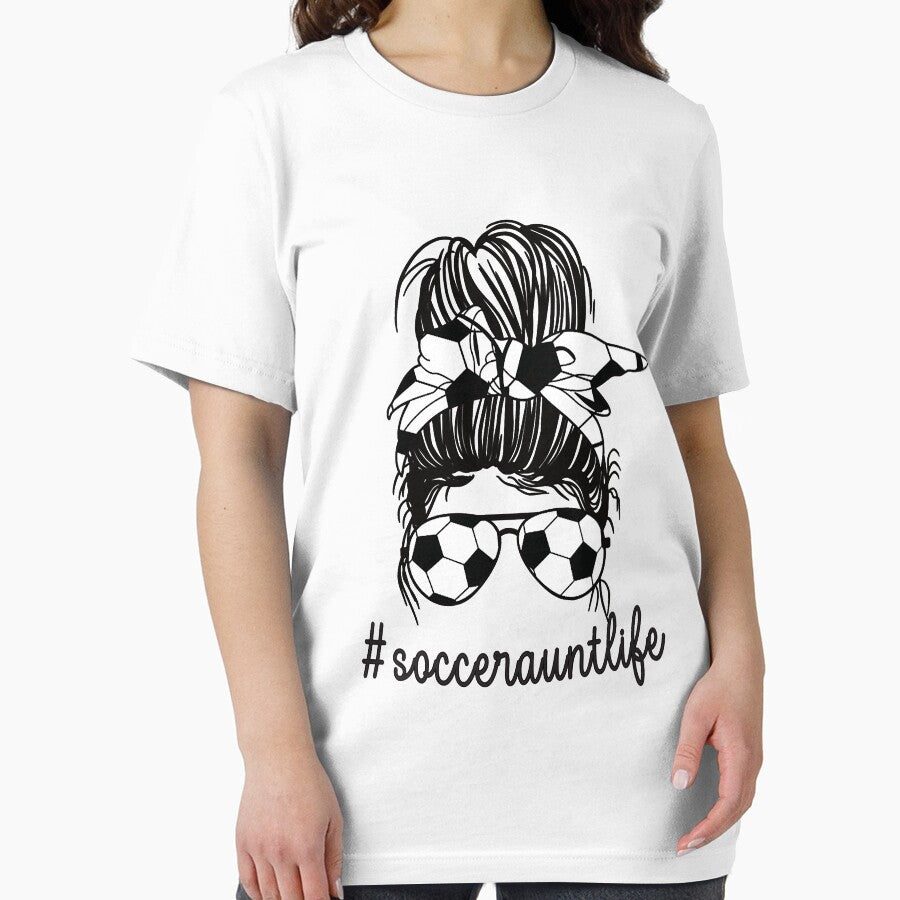 Soccer Aunt Life Messy Bun Proud Soccer Auntie by tamara-art