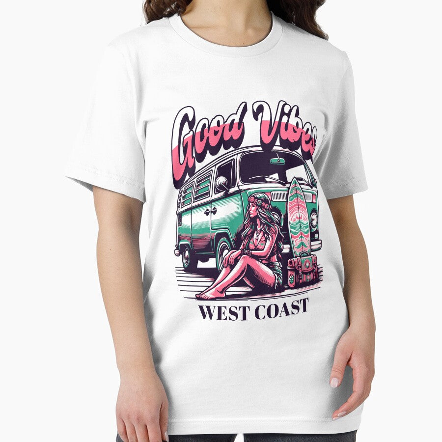 Good Vibes Hippie Girl Surf T-Shirt by alexbrown583 Hoodie, Sweatshirt | BlankRebels.com (Image 2)