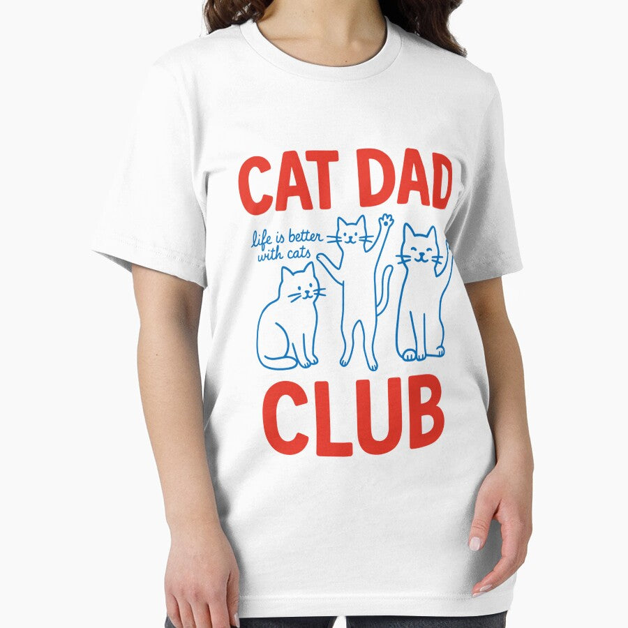 Cat Dad Club Shirt – Cute Minimalist Cat Lover Design for Men Who Love Cats – Life Is Better With Cats by... (Image 2)