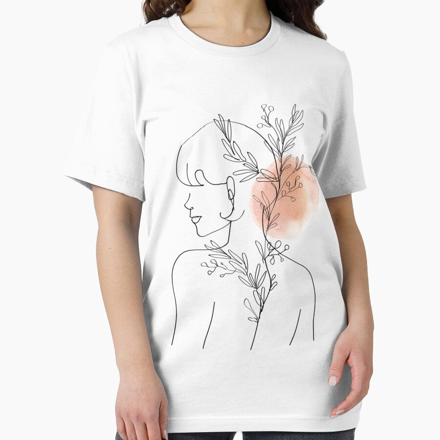 Minimal Line Art Woman with Flowers Art Print by MollyGreen01 T-Shirts, Hoodie, Sweatshirt | BlankRebels.com (Image 2)