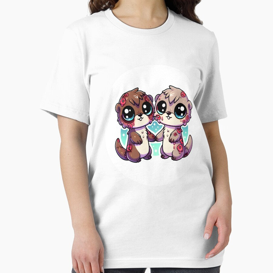 Fluffy Zombie Otters: Innocent Eyes and Eerie Hand-Holding by Mechanical-Artt T-Shirts, Hoodie, Sweatshirt (Image 2)
