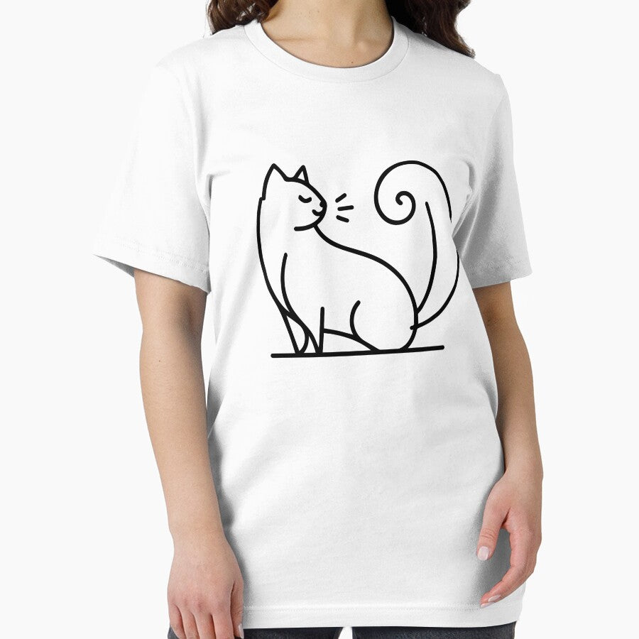 Minimalist Cat Line Art – Subtle & Stylish Cat Mom Tee by denissmartin2020 . Hoodie, Sweatshirt | BlankRebels.com (Image 2)