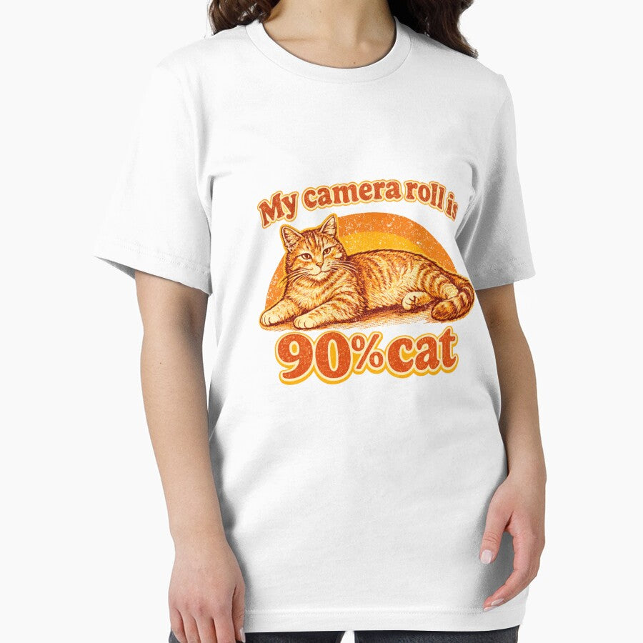 My Camera Roll Is 90% Cat – Retro Vintage Cat Parent Meme by Envision Designs T-Shirts, Hoodie, Sweatshirt (Image 2)