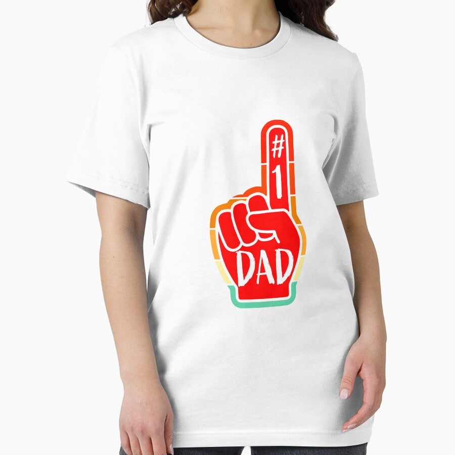 # 1 Dad Vintage Super Dad Father's Day Funny Retro Design by Easy-Logo T-Shirts, Hoodie, Sweatshirt (Image 2)