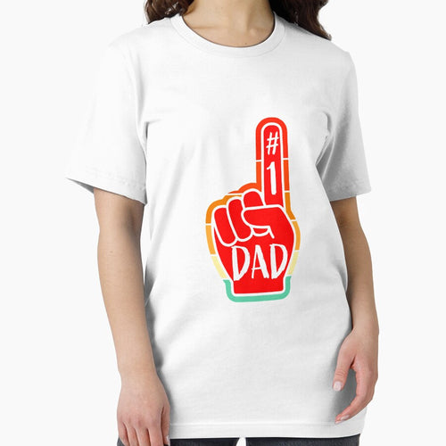 # 1 Dad Vintage Super Dad Father's Day Funny Retro Design by Easy-Logo T-Shirts, Hoodie, Sweatshirt (Image 2)