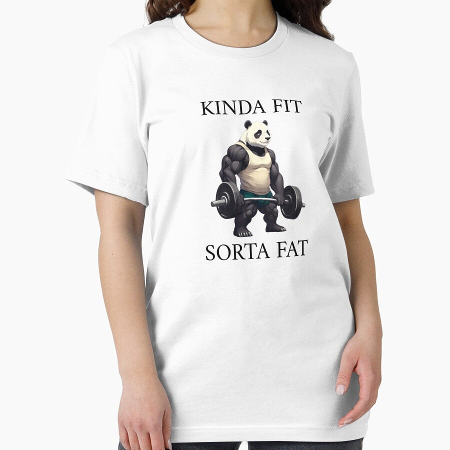 Kinda Fit Sorta Fat Gym Panda Weightlifting by krystalRomanart