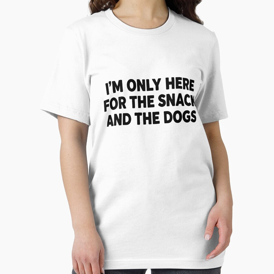 Funny Dog Lover Statement T-Shirt | Introvert Humor Snacks Text by mantra2023