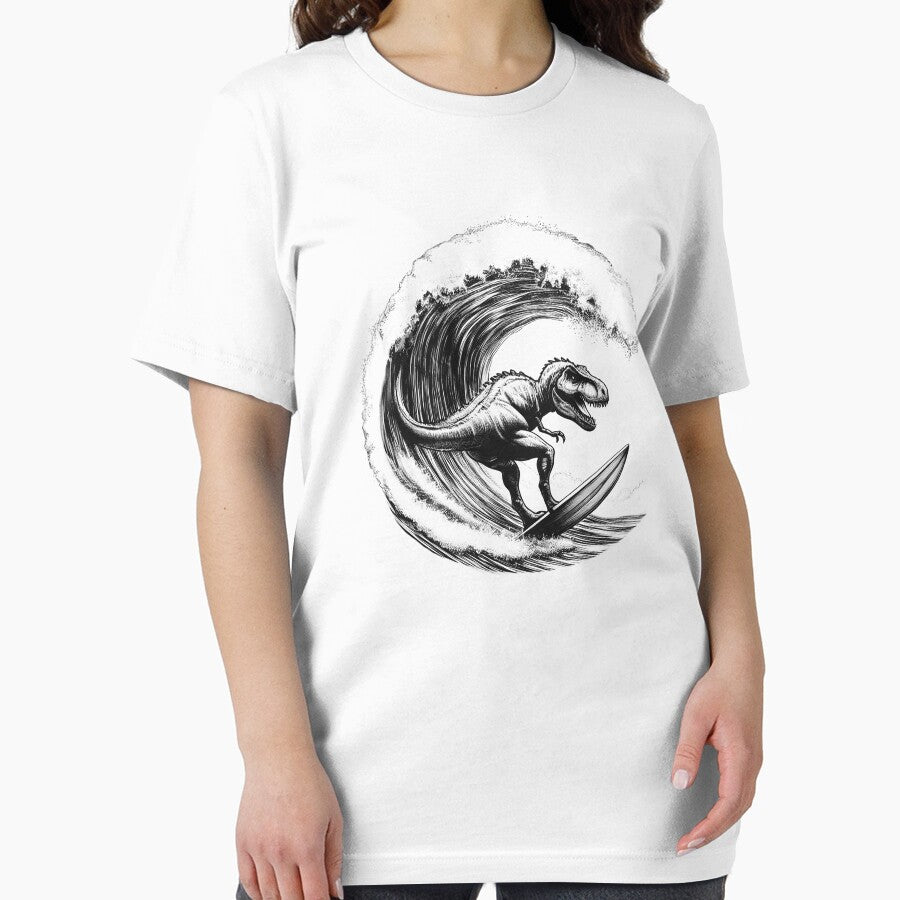Dinosaur Surfing Surf Surfboard Surfer by Kimberley King Art  King Art T-Shirts, Hoodie, Sweatshirt (Image 2)