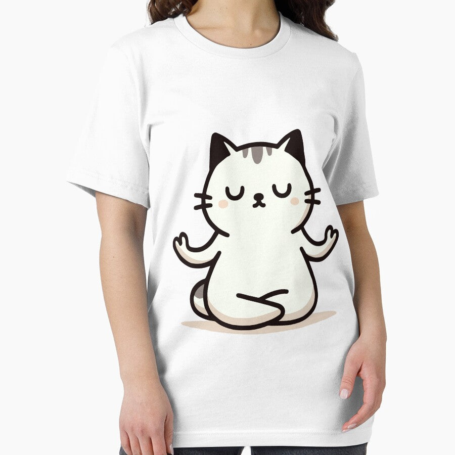 Zen Cat – Meditating Cartoon Kitty Tee for Calm Moms by denissmartin2020 . Hoodie, Sweatshirt | BlankRebels.com (Image 2)