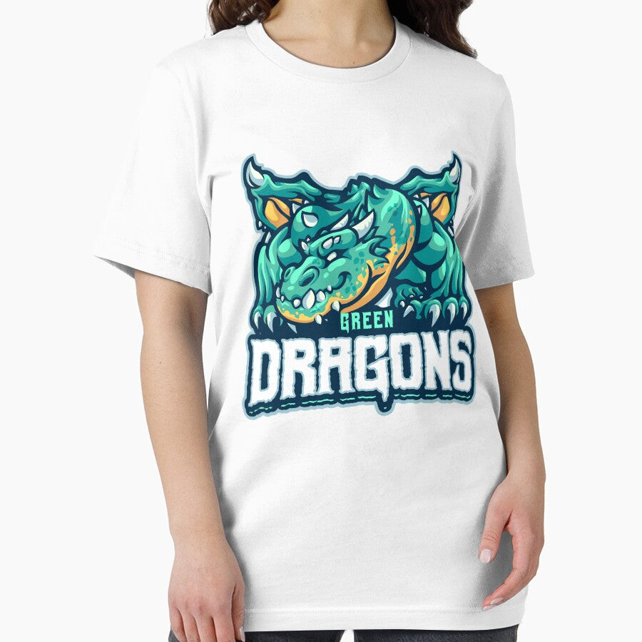 Emerald Green Dragons Mascot by AnimalLover4eva T-Shirts, Hoodie, Sweatshirt | BlankRebels.com (Image 2)