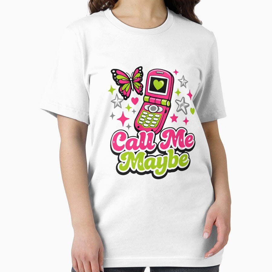 Call Me Maybe — Y2K Flip Phone Butterfly Retro 2000s Graphic Tee by HobsS