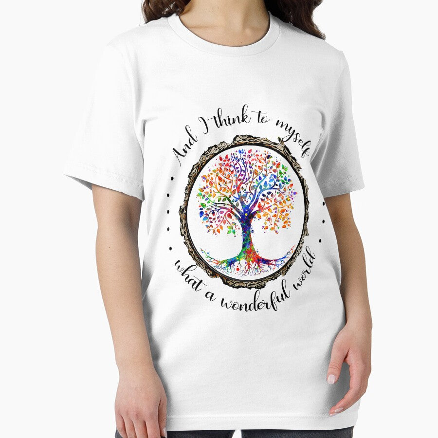 And I Think To Myself What A Wonderful World Hippie Color Tree by RaymondPurves T-Shirts, Hoodie, Sweatshirt (Image 2)