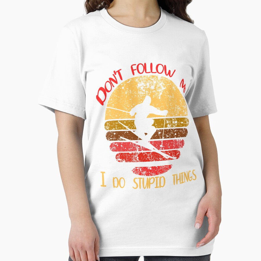 Don't  Follow Me I Do Stupid Things Vintage Retro Sunset by kd4tee T-Shirts, Hoodie, Sweatshirt | BlankRebels.com (Image 2)