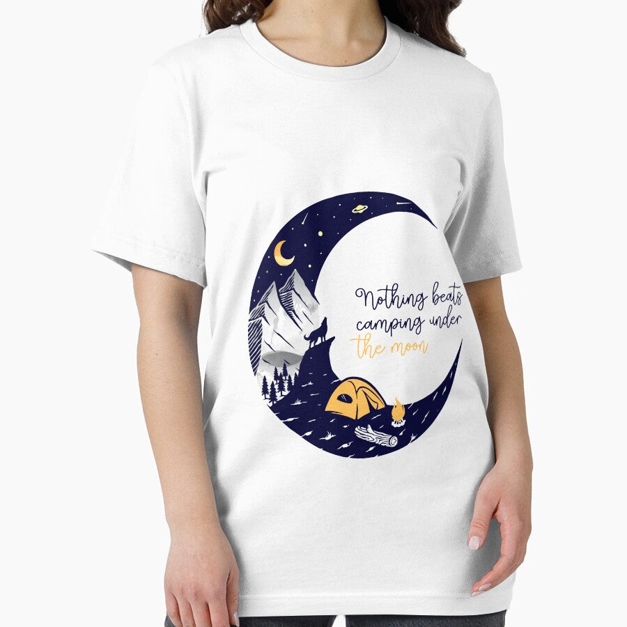 Nothing Beats Camping Under the Moon T-Shirt | Top | Sweatshirt | Hoodie | Tank Top | Sticker | Magnet | Tote Bag by MonkeyPaper